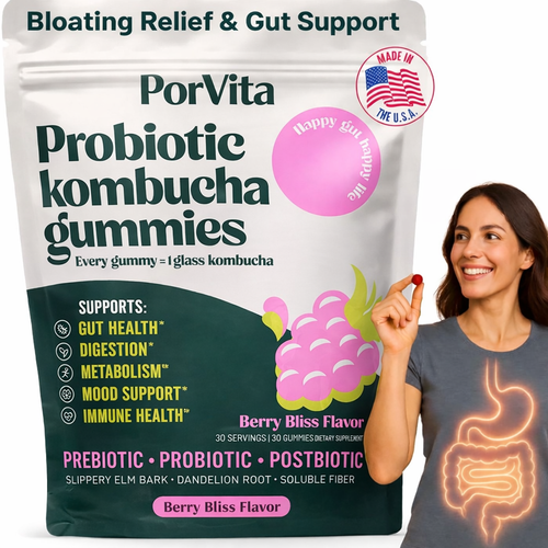 PorVita Probiotic Kombucha Gummies